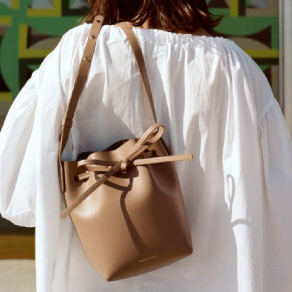 MANSUR GAVRIEL Mini Leather Bucket Bag MSRP$595 in Biscotto